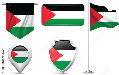 Set of Palestine Flags in Different Shapes and Styles Free Download Set of Palestine Flags in Different Shapes and Styles - GFXLoad
