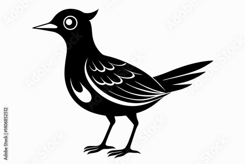 lark silhouette line art vector illustration