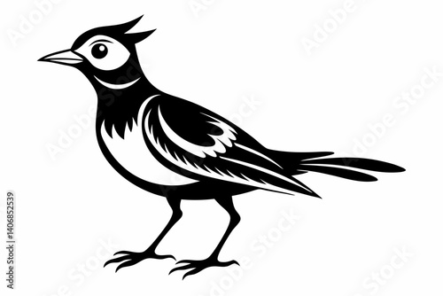 lark silhouette line art vector illustration
