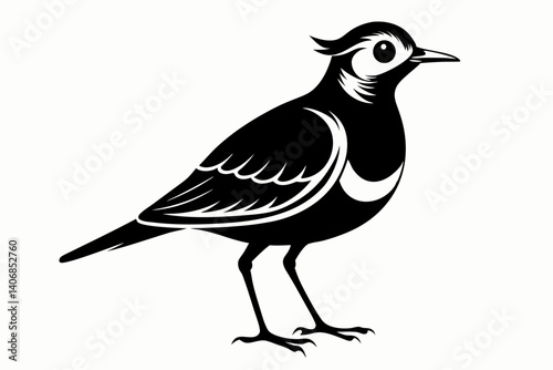 lark silhouette line art vector illustration