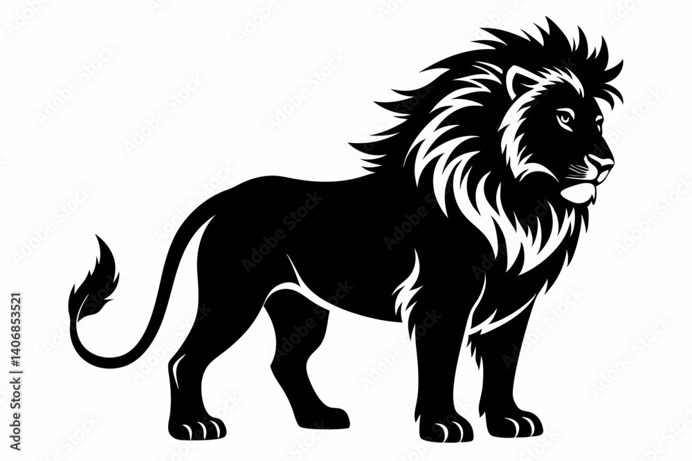 lion silhouette line art vector illustration lion silhouette line art vector illustration
