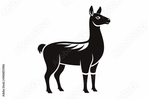 llama silhouette line art vector illustration