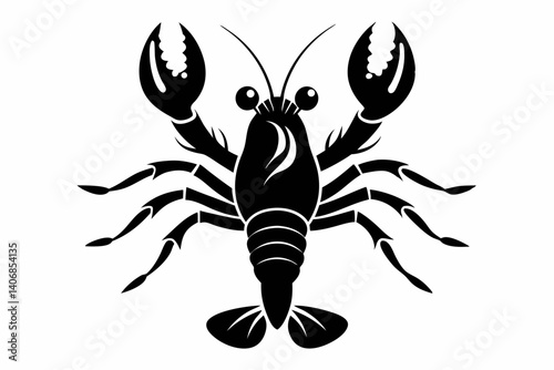 lobster silhouette line art vector illustration