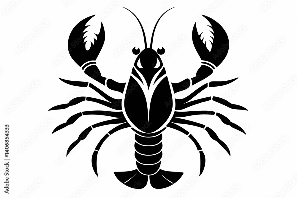 Fototapeta premium lobster silhouette line art vector illustration