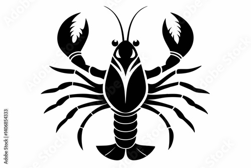 lobster silhouette line art vector illustration