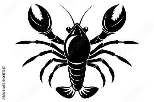 lobster silhouette line art vector illustration