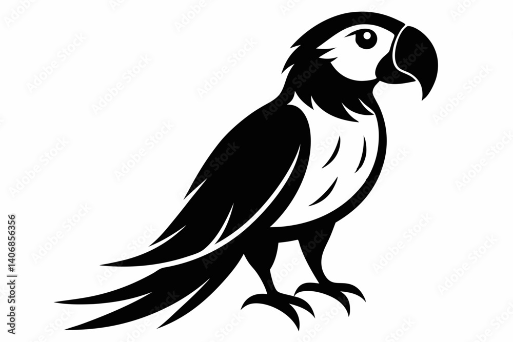 Fototapeta premium macaw silhouette line art vector illustration