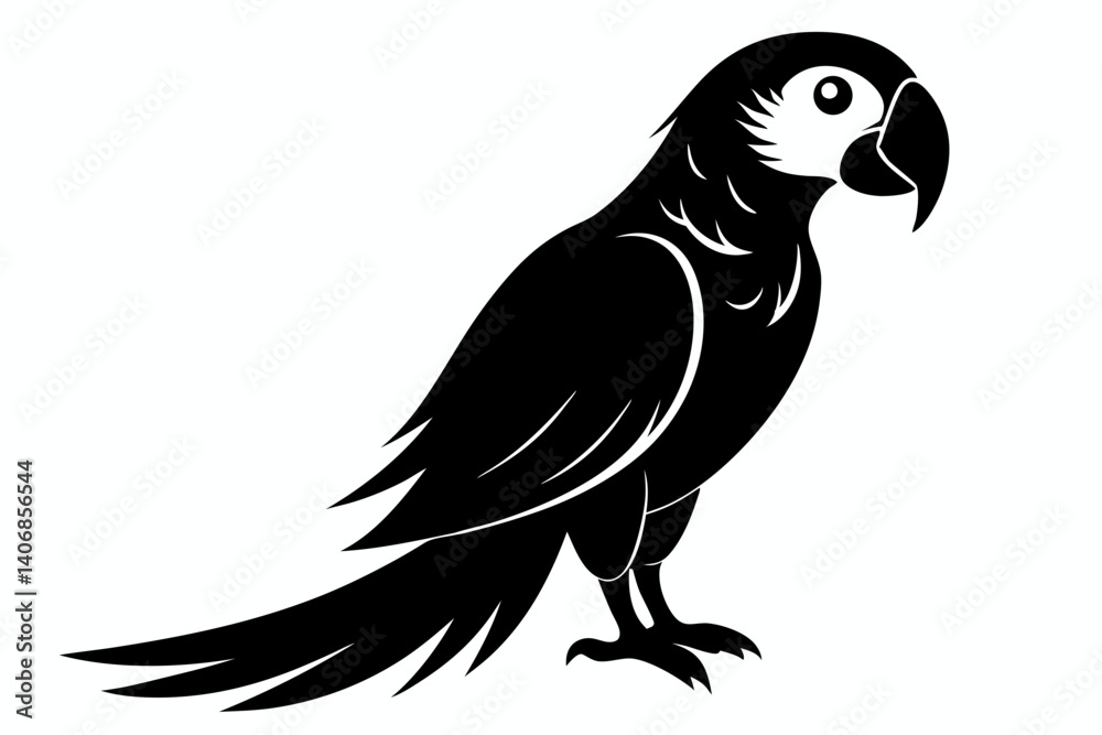 Fototapeta premium macaw silhouette line art vector illustration
