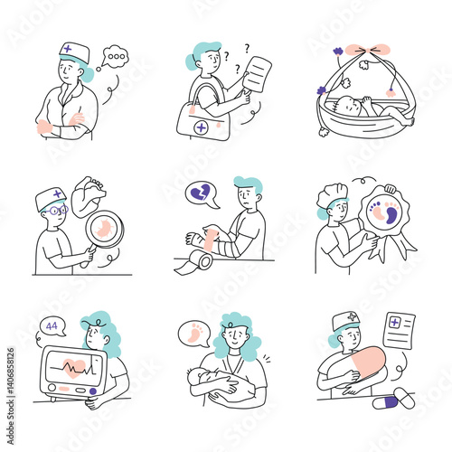 Set Of Nursing And Midwife 1