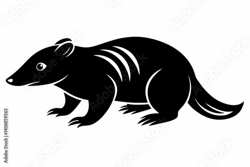 mole silhouette line art vector illustration