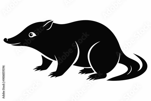 mole silhouette line art vector illustration