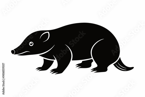mole silhouette line art vector illustration