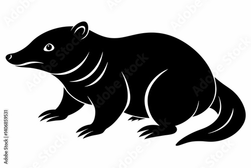 mole silhouette line art vector illustration