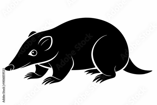 mole silhouette line art vector illustration