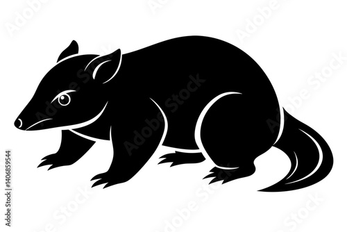 mole silhouette line art vector illustration