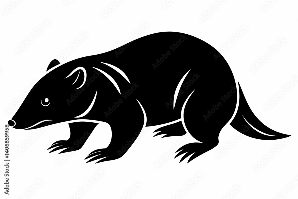 Fototapeta premium mole silhouette line art vector illustration