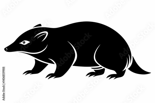 mole silhouette line art vector illustration