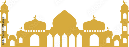Golden Mosque Silhouette