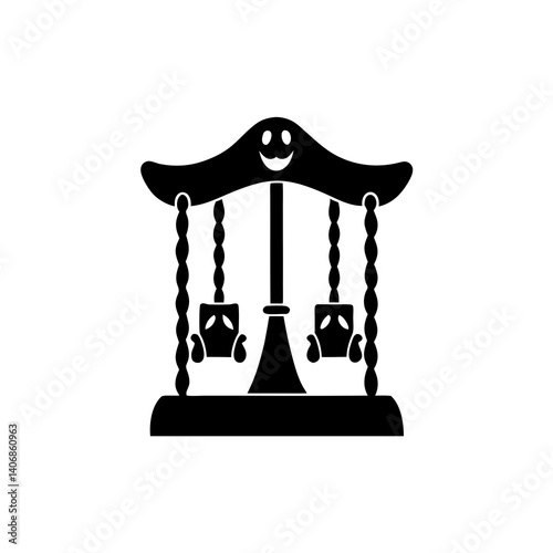 creative details Haunted Swing Icon Vector Illustration