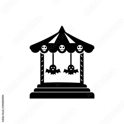 creative details Haunted Swing Icon Vector Illustration