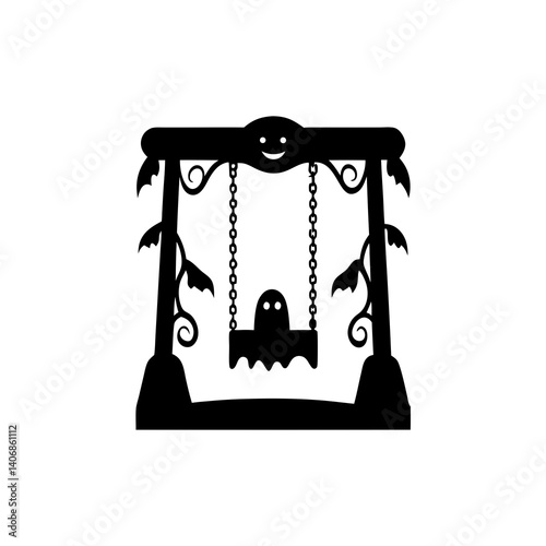 creative details Haunted Swing Icon Vector Illustration