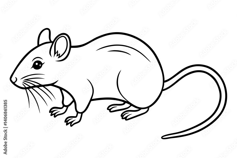 mouse silhouette line art vector illustration mouse silhouette line art vector illustration