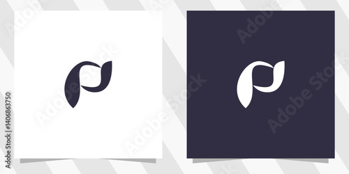 letter p logo design vector