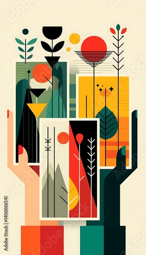 Hands Holding Abstract Art