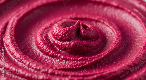 Vibrant Beetroot Hummus Swirl Displaying a Smooth and Creamy Texture