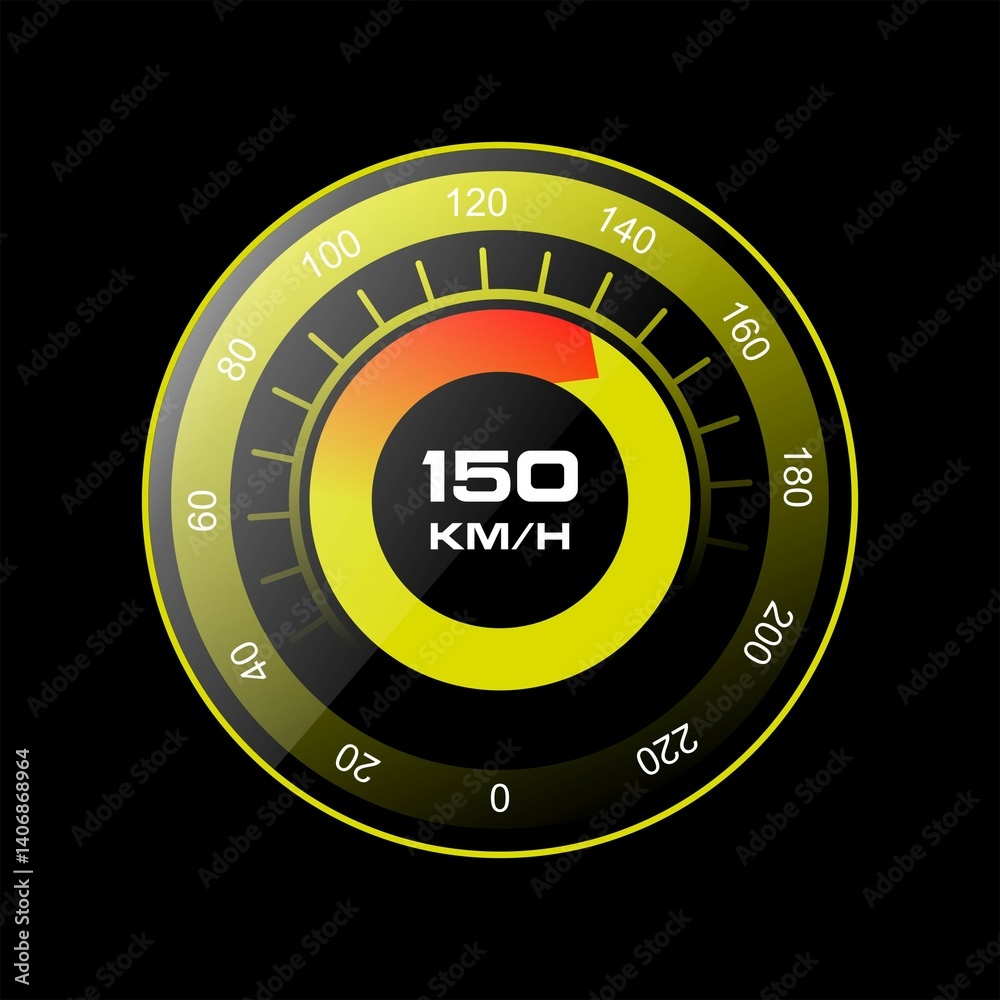 Top Speed Car Speedometer Design Concept