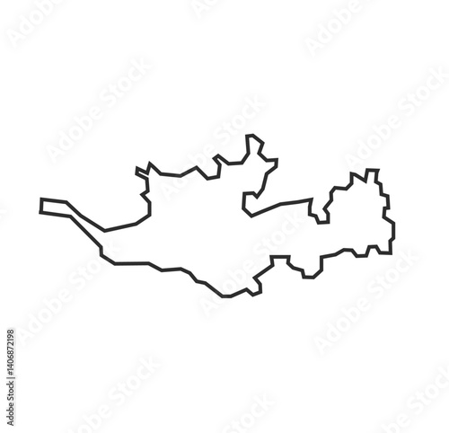 Sangali District vector outline map illustration