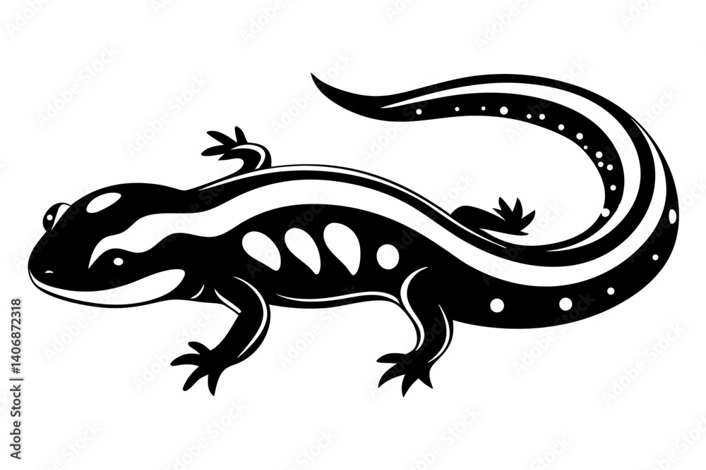Naklejka premium salamander silhouette line art vector illustration