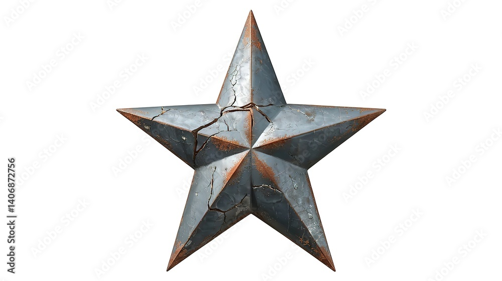 Obraz premium silver star on a white background