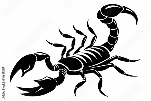 scorpion silhouette line art vector illustration