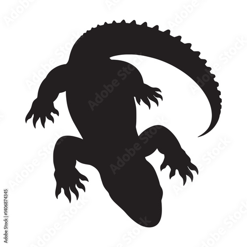 Venomous Gila Monster silhouette, a rare lizard icon – Gila Monster illustration – Minimalist Gila Monster vector – Reptile silhouette

