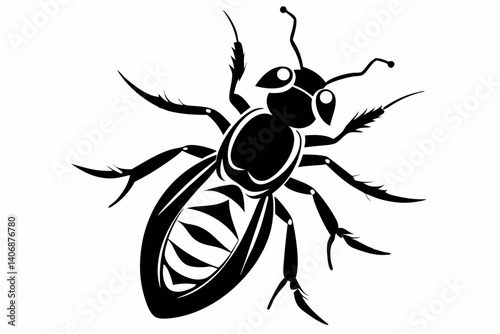 termite silhouette line art vector illustration