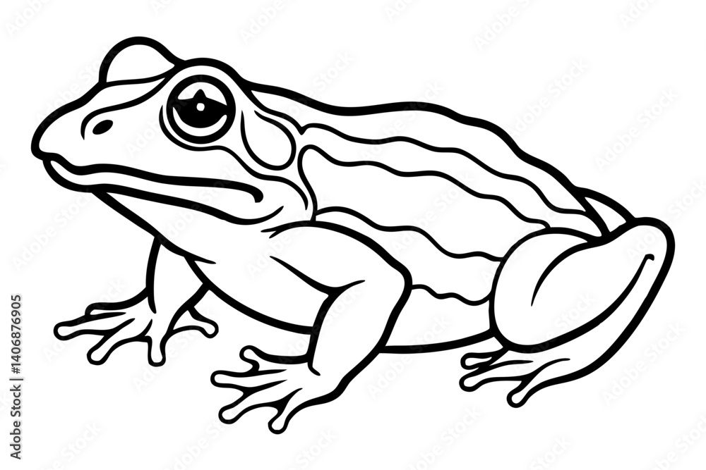 Naklejka premium toad silhouette line art vector illustration