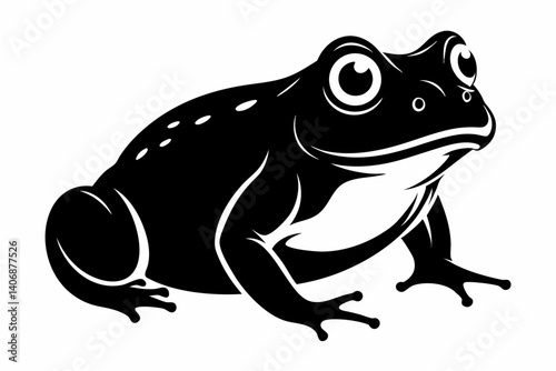 toad silhouette line art vector illustration