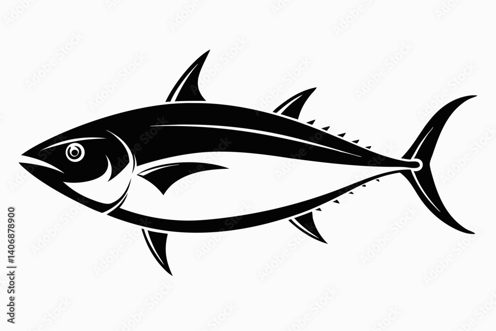 tuna silhouette line art vector illustration tuna silhouette line art vector illustration