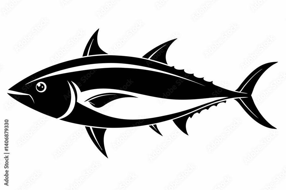 tuna silhouette line art vector illustration tuna silhouette line art vector illustration