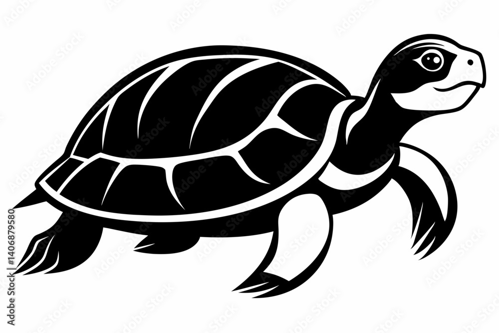 Fototapeta premium turtle silhouette line art vector illustration