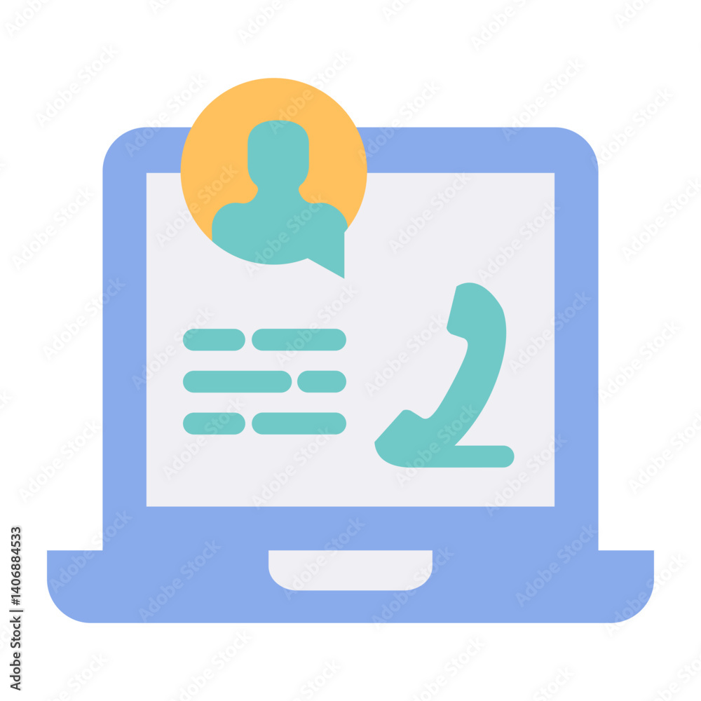 laptop contact flat style