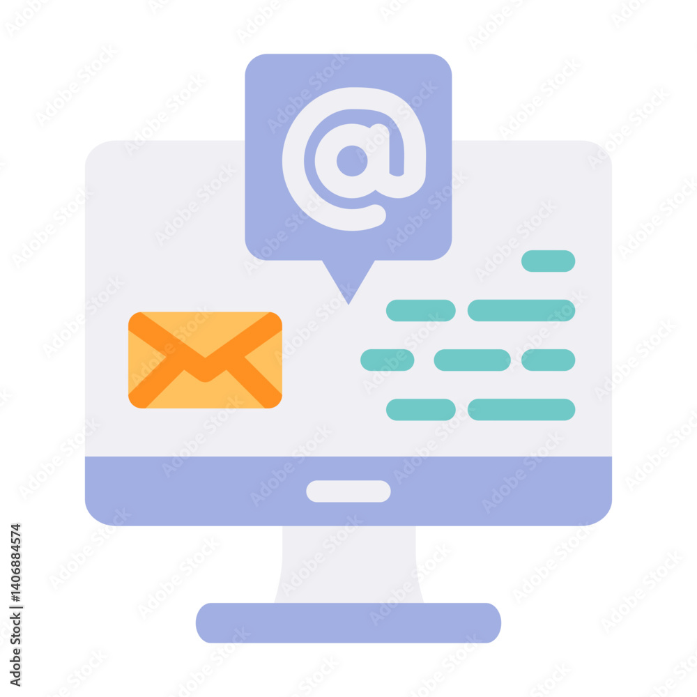 computer email flat style