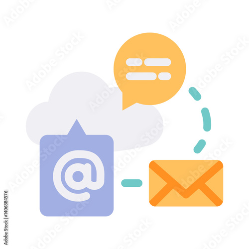 Obraz na płótnie cloud email contact flat style w salonie