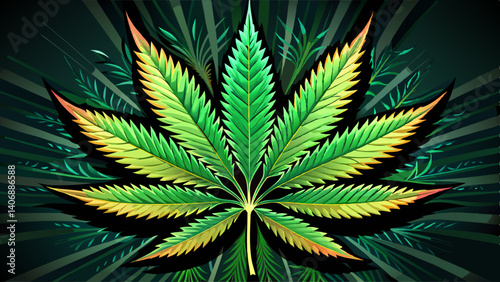 Marijuana Cannabis on Black Background