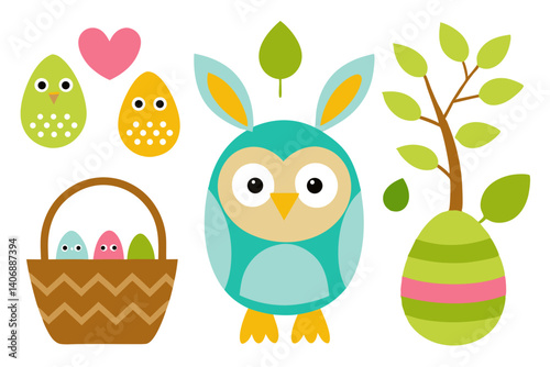easter eggs and chickens