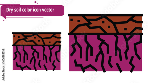 Dry soil color icon vector
