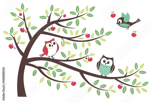Canvas Print birds on tree