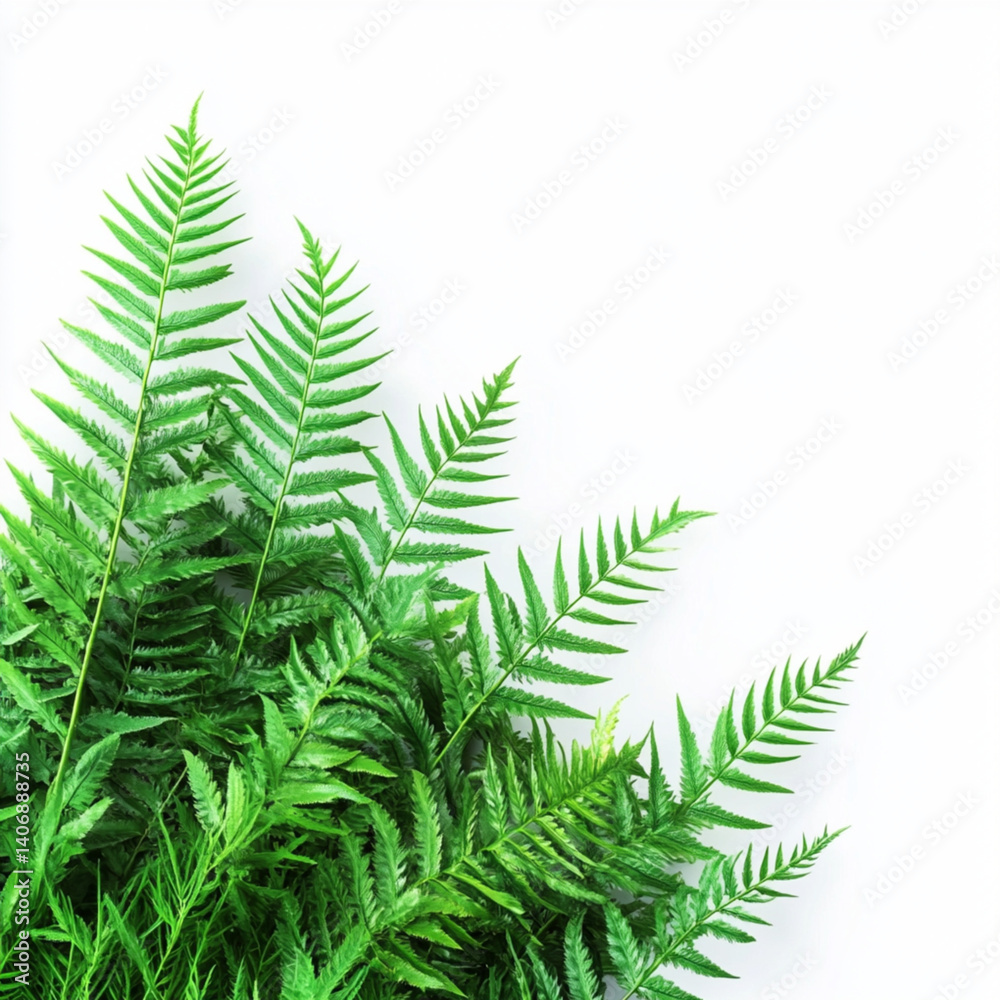 Fresh green grass fern isolated on white background Fresh green grass fern isolated on white background