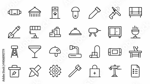 set of 45 outline icons related to carpentry linea (3).svg